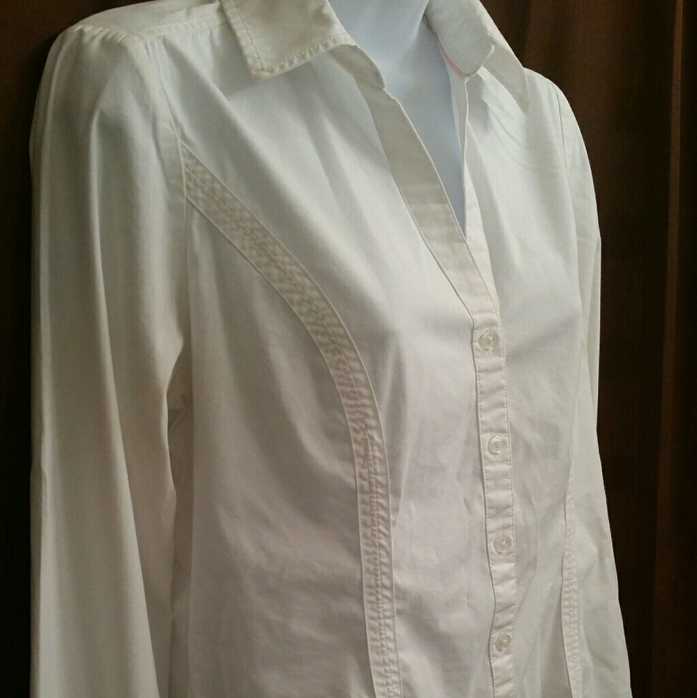 Express Womens White Long Sleeve Dress Shirt
